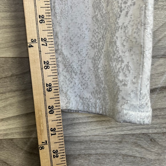 7 For All Mankind Jeans Womens 29 White Allover Embellished Skinny Leg Preppy - Picture 14 of 16